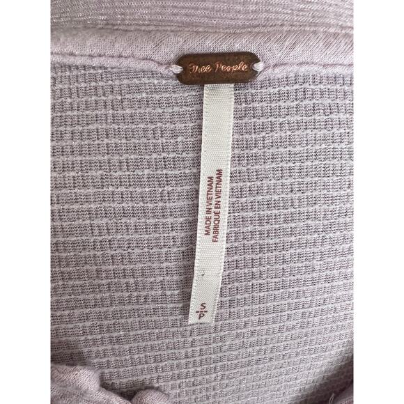 Free People Pink Long Sleeve Waffle Henley Knit Your Girl Tunic Dress S Small - Picture 8 of 10